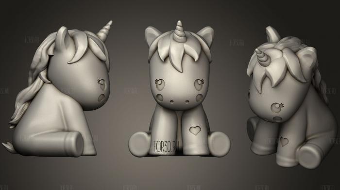 Unicorn Cute stl model for CNC